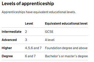 LEVEL OF APPRENTISHIPS